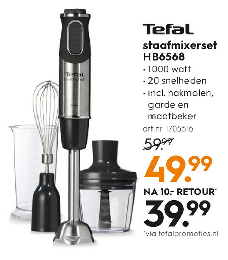 familie Laboratorium Gelach Tefal staafmixer folder aanbieding bij Blokker - details