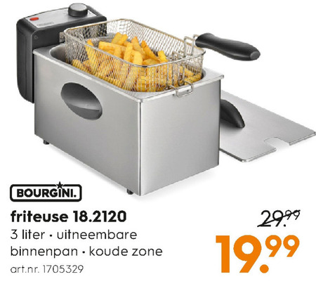 Bourgini   friteuse folder aanbieding bij  Blokker - details