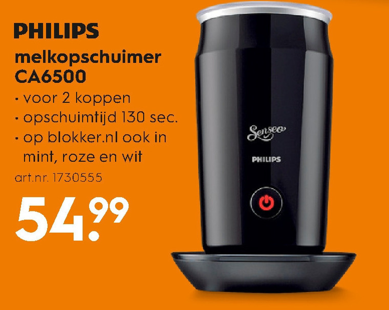 Philips   melkopschuimer folder aanbieding bij  Blokker - details