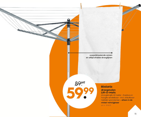 Brabantia   droogmolen folder aanbieding bij  Blokker - details