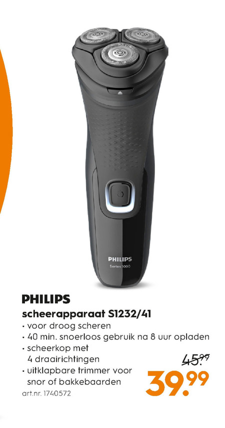 Philips   elektrisch scheerapparaat folder aanbieding bij  Blokker - details