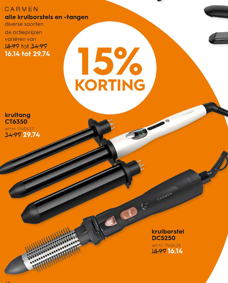 Carmen   krulborstel, haarkrultang folder aanbieding bij  Blokker - details