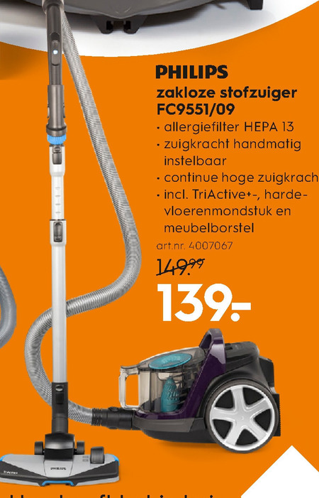 Philips   stofzuiger folder aanbieding bij  Blokker - details