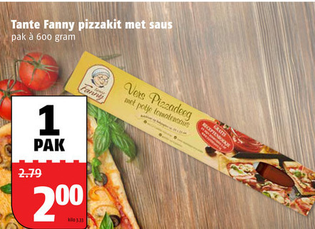 Tante Fanny   pizzadeeg folder aanbieding bij  Poiesz - details