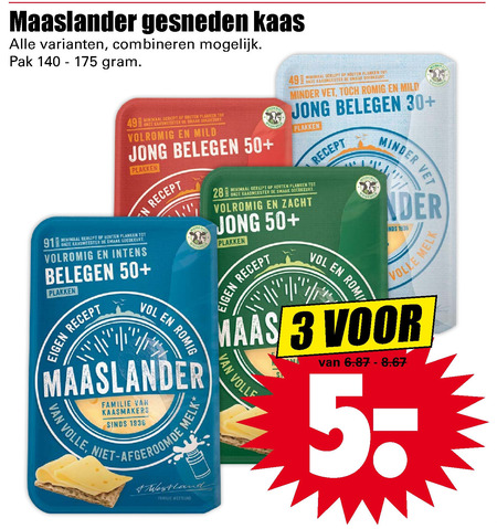 Maaslander   kaasplakken folder aanbieding bij  Dirk - details