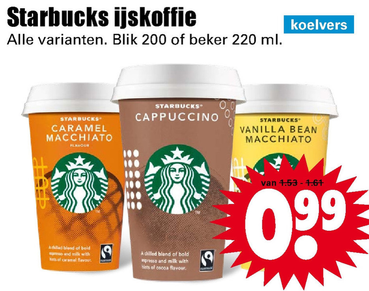 Starbucks   ijskoffie folder aanbieding bij  Dirk - details