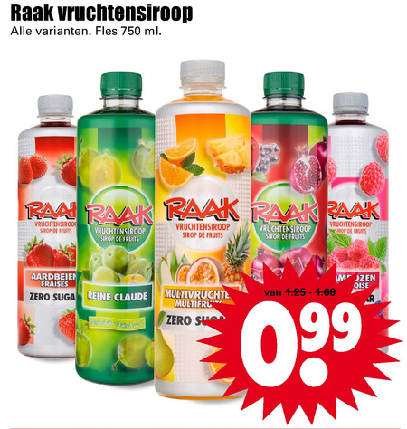 Raak   limonadesiroop folder aanbieding bij  Dirk - details