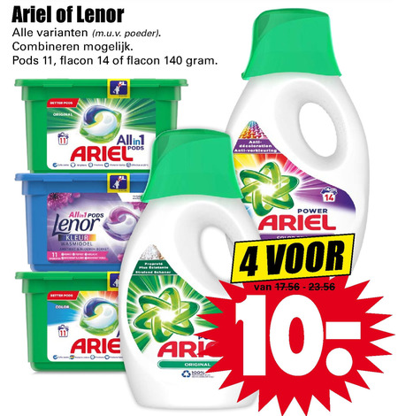 Lenor   wasmiddel folder aanbieding bij  Dirk - details