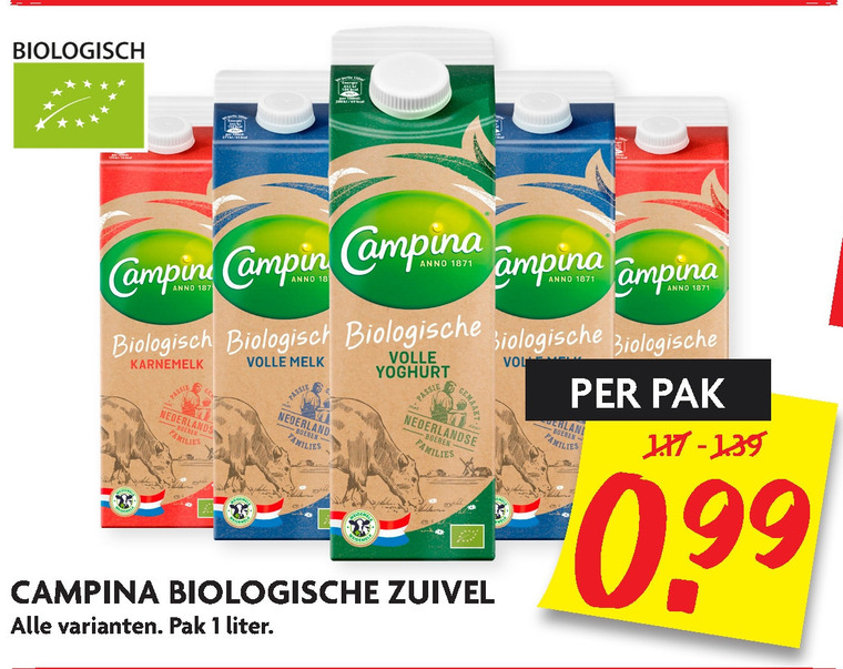 Campina   karnemelk, yoghurt folder aanbieding bij  Dekamarkt - details