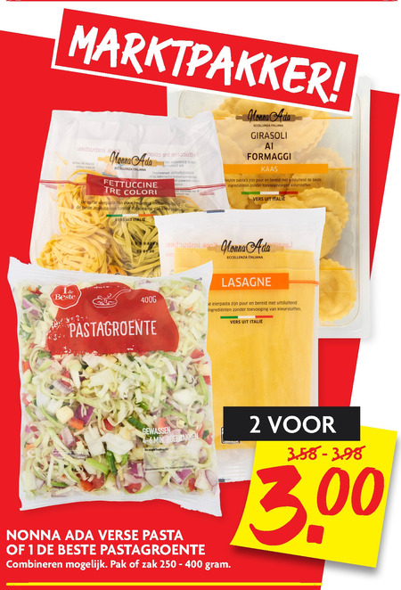 Nonna Ada   pasta, groentenpakket folder aanbieding bij  Dekamarkt - details