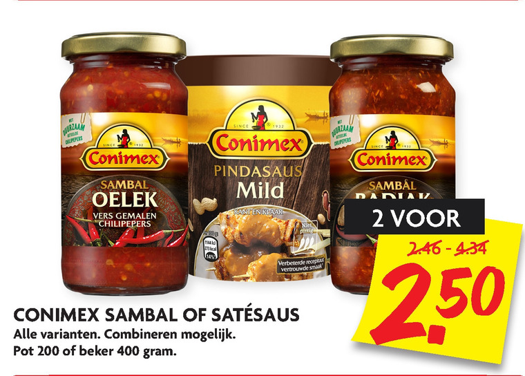 Conimex   sambal, satesaus folder aanbieding bij  Dekamarkt - details