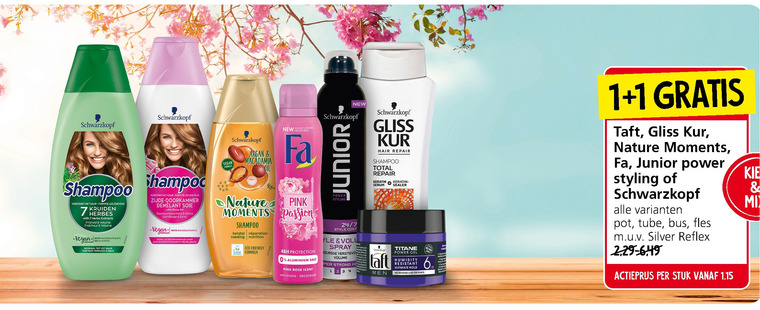 Schwarzkopf Nature Moments   hairspray, shampoo folder aanbieding bij  Jan Linders - details