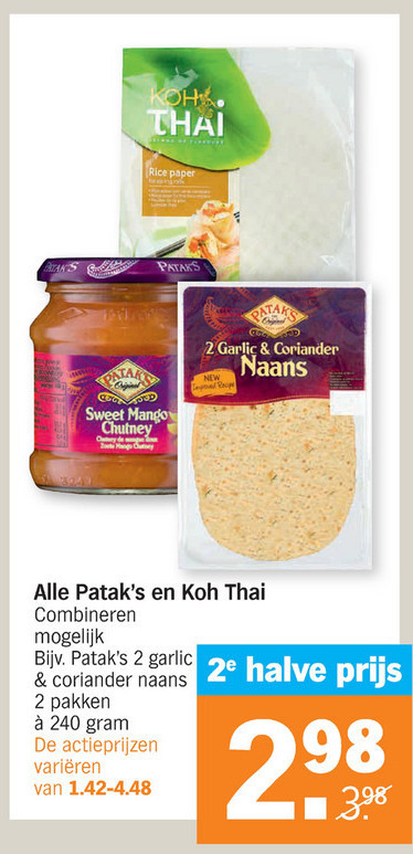 Patak   naanbrood, roerbaksaus folder aanbieding bij  Albert Heijn - details