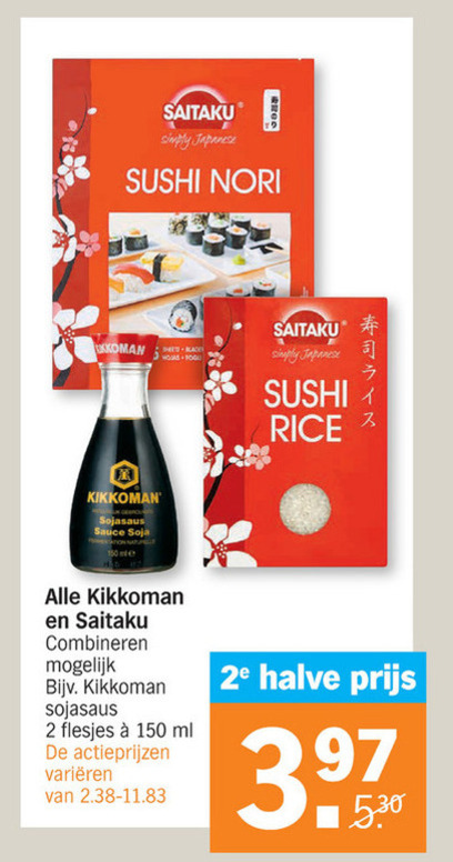 Saitaku   sushi, soja saus folder aanbieding bij  Albert Heijn - details