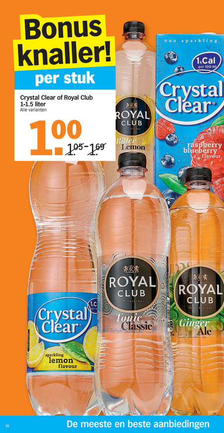 Crystal Clear   frisdrank, fruitdrank folder aanbieding bij  Albert Heijn - details