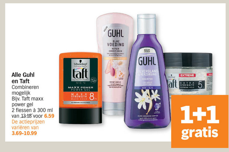 Taft   haargel, shampoo folder aanbieding bij  Albert Heijn - details