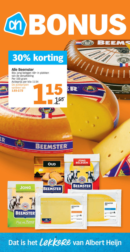 Beemster   kaasplakken, kaas folder aanbieding bij  Albert Heijn - details