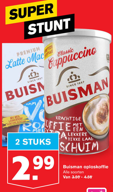 Buisman   oploskoffie folder aanbieding bij  Hoogvliet - details