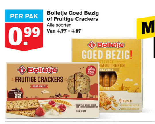 Bolletje   mueslireep, crackers folder aanbieding bij  Hoogvliet - details