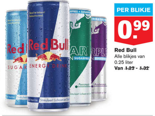 Red Bull   energiedrank folder aanbieding bij  Hoogvliet - details