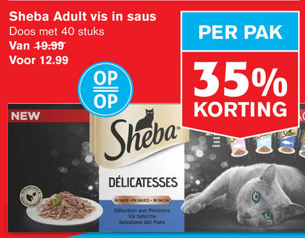 Sheba   kattenvoer folder aanbieding bij  Hoogvliet - details