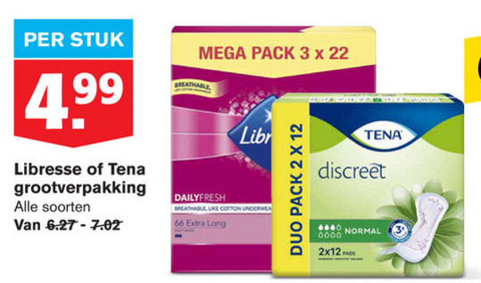 Tena Lady   maandverband, inlegkruisjes folder aanbieding bij  Hoogvliet - details