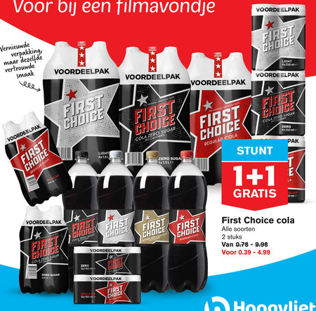 First Choice   cola folder aanbieding bij  Hoogvliet - details