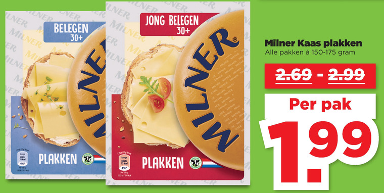 Milner   kaasplakken folder aanbieding bij  Plus - details