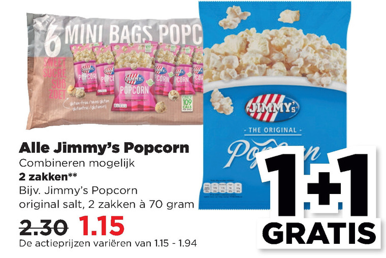 jimmys   popcorn folder aanbieding bij  Plus - details