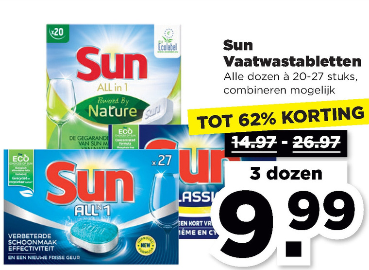 Sun   vaatwasmiddel folder aanbieding bij  Plus - details