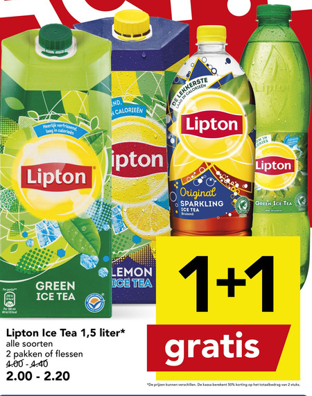 Lipton   ice tea folder aanbieding bij  Deen - details