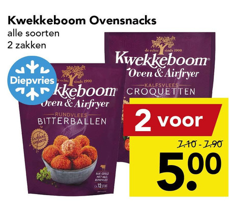 Kwekkeboom   kroket, bitterballen folder aanbieding bij  Deen - details