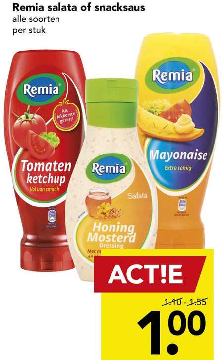 Remia   dressing, curryketchup folder aanbieding bij  Deen - details