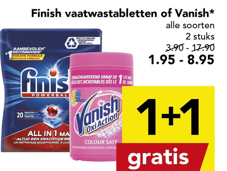 Vanish   vaatwasmiddel, vlekkenverwijderaar folder aanbieding bij  Deen - details