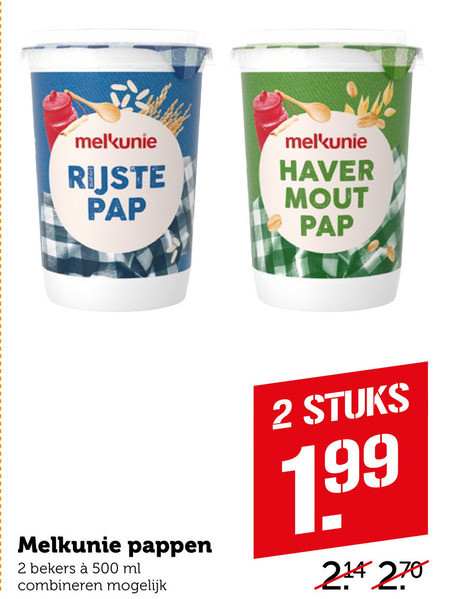 Melkunie   pap folder aanbieding bij  Coop - details