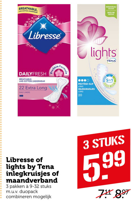 Libresse   maandverband, incontinentieverband folder aanbieding bij  Coop - details