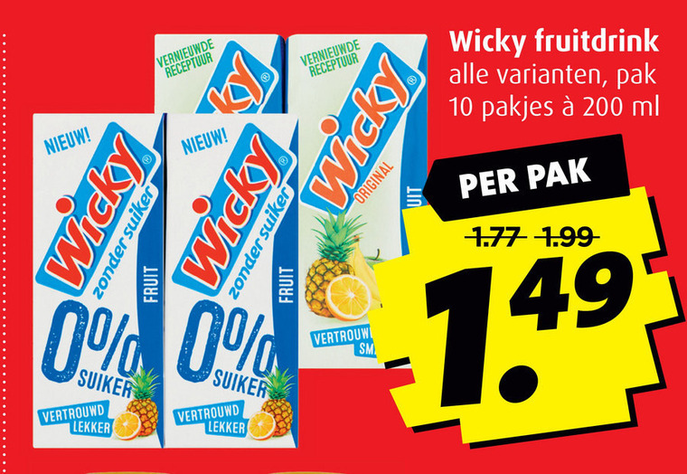 Wicky   fruitdrank folder aanbieding bij  Boni - details