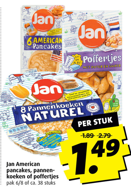 Jan   poffertjes, pannenkoek folder aanbieding bij  Boni - details