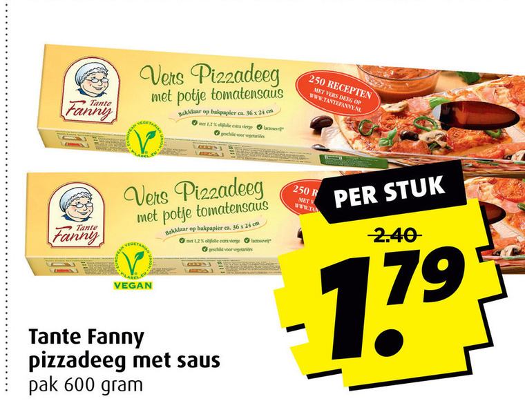 Tante Fanny   pizzadeeg folder aanbieding bij  Boni - details