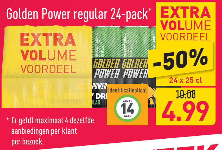 Golden Power   energiedrank folder aanbieding bij  Aldi - details