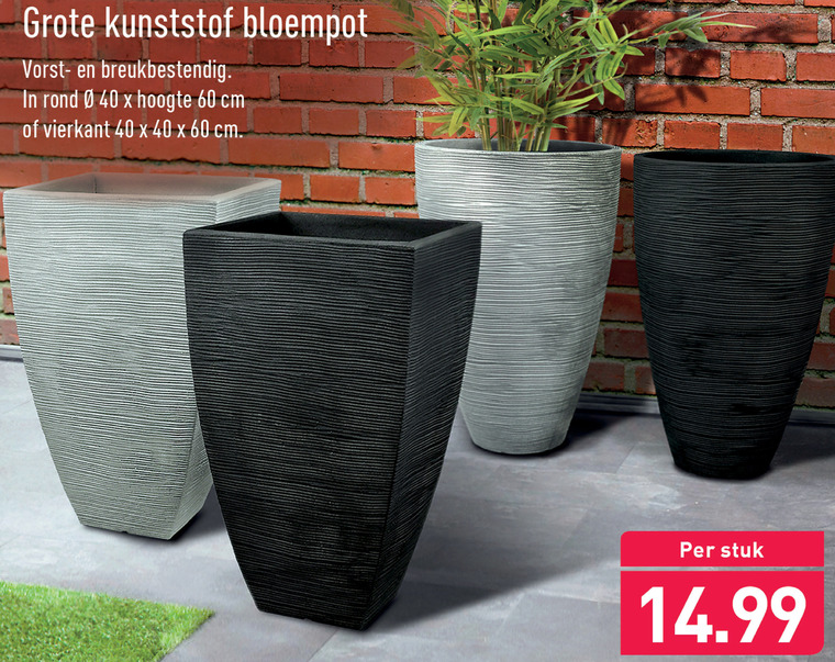 Blanco films bemanning plantenbak, bloempot folder aanbieding bij Aldi - details