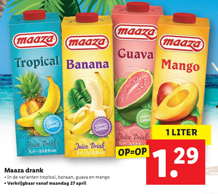 Maaza   fruitdrank folder aanbieding bij  Lidl - details