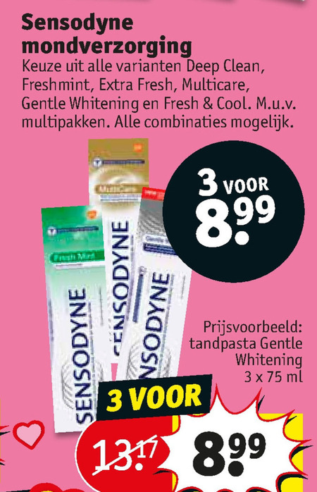 Sensodyne   tandpasta folder aanbieding bij  Kruidvat - details