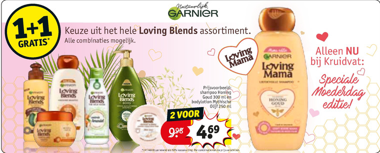 Garnier Loving Blends   bodylotion, conditioner folder aanbieding bij  Kruidvat - details