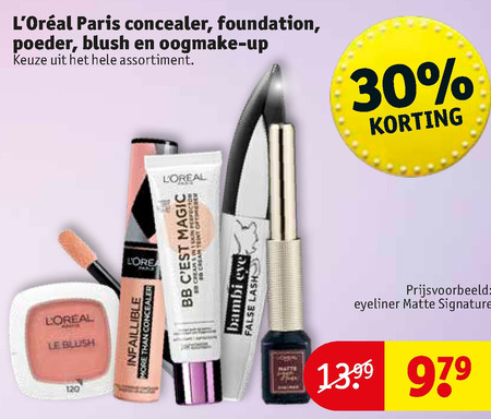 L Oreal   gezichtspoeder, mascara folder aanbieding bij  Kruidvat - details