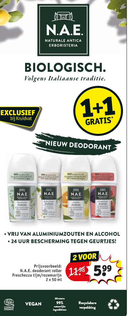 N.A.E.   shampoo, douchegel folder aanbieding bij  Kruidvat - details