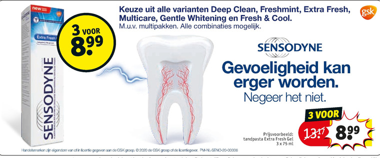 Sensodyne   tandpasta folder aanbieding bij  Kruidvat - details