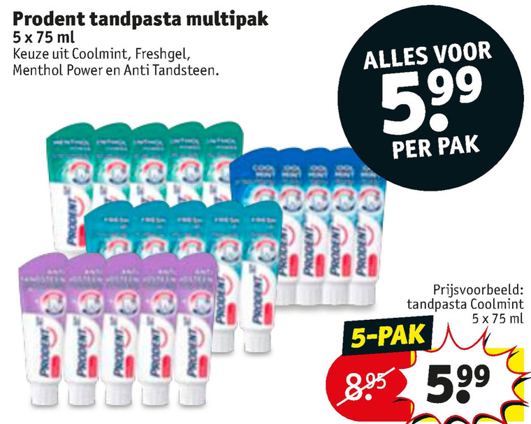 Prodent   tandpasta folder aanbieding bij  Kruidvat - details