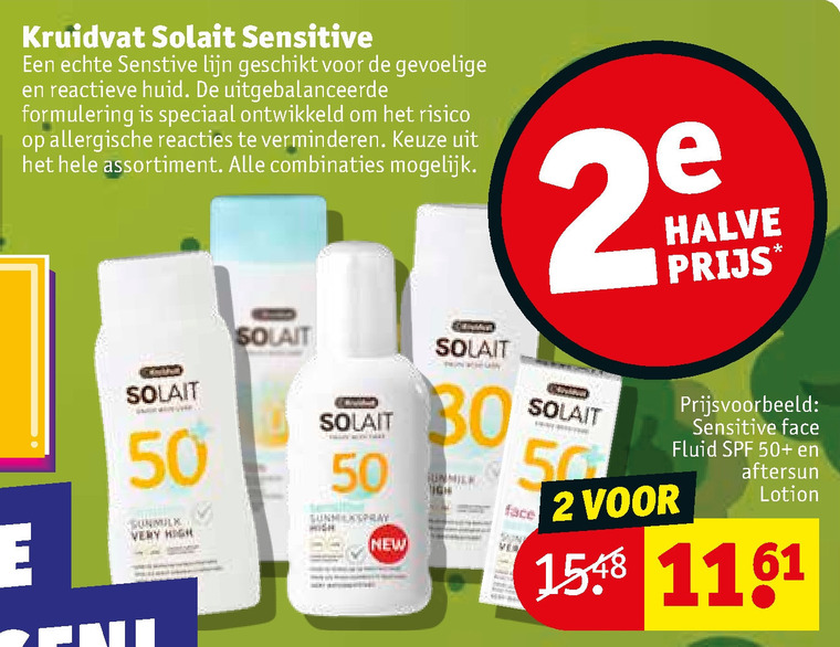 Kruidvat Huismerk zonnebrandolie, aftersun folder aanbieding bij