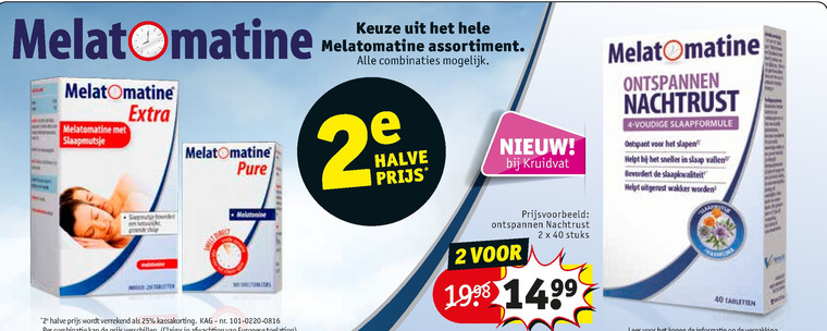 melatomatine   voedingssupplement folder aanbieding bij  Kruidvat - details